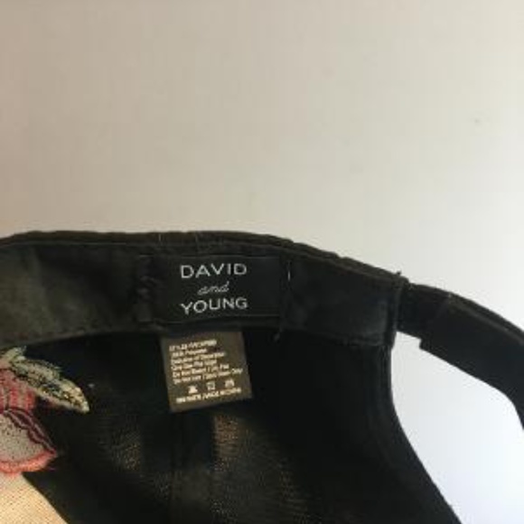 Black Baseball Hat with a Rose - Picture 3 of 3